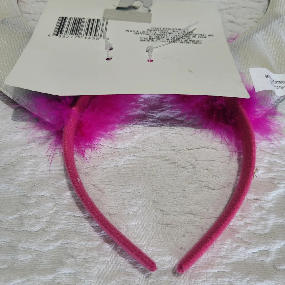 Rainbow Devil Horns Faux Fur Metallic Costume Padded Headband